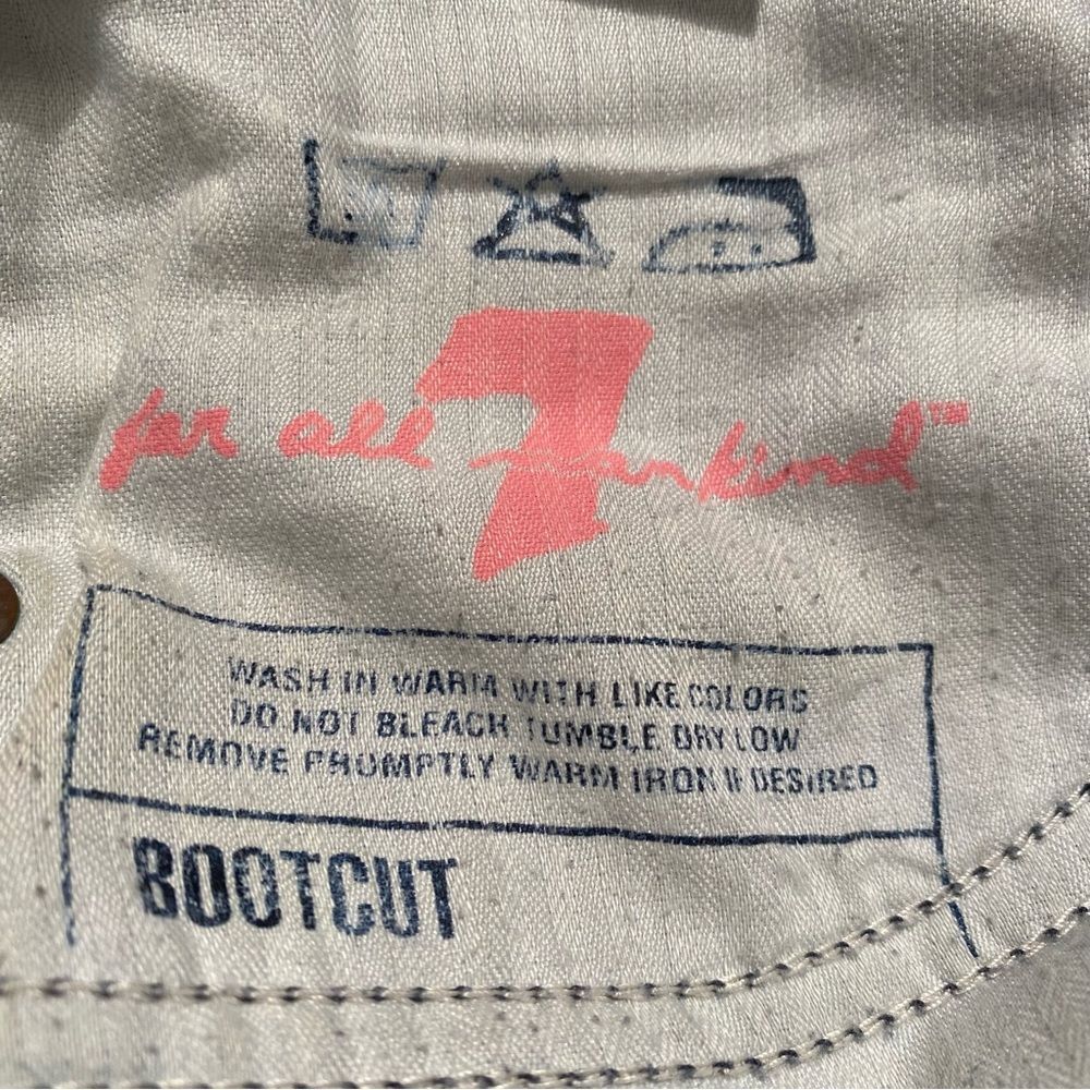 7 For All Mankind Women’s Bootcut Pink Stitch Blue Jeans, Size 27 - Picture 10 of 12